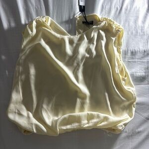 Velvet Heart Light Yellow Satin-Feel Gathered Neck Cami